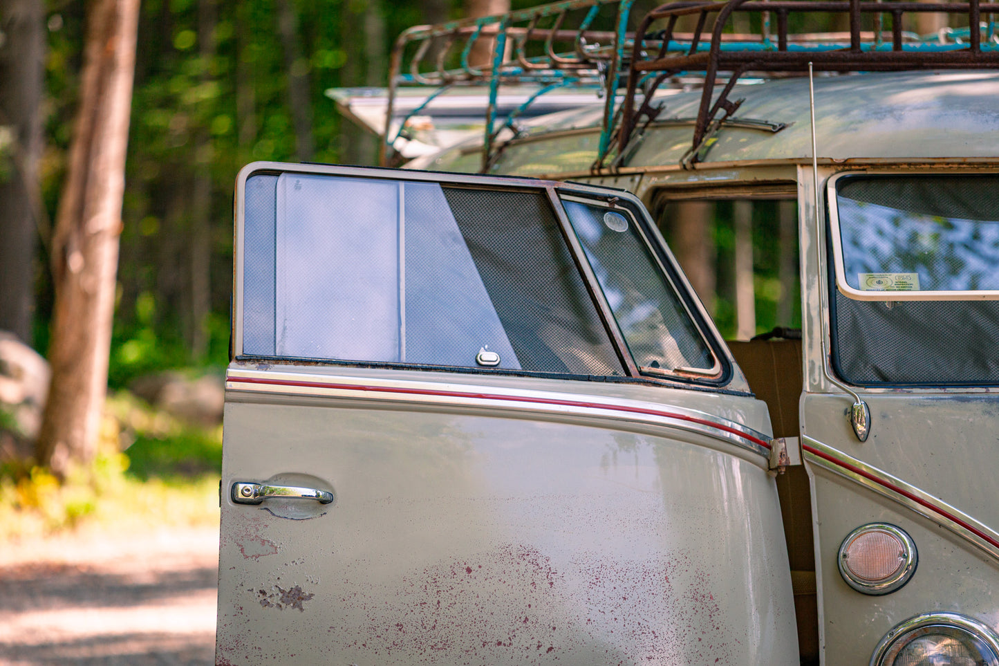 Split Window VW Bus 4-Piece Hemp Magnetic Blackout Front Curtain Set | 1949–1967