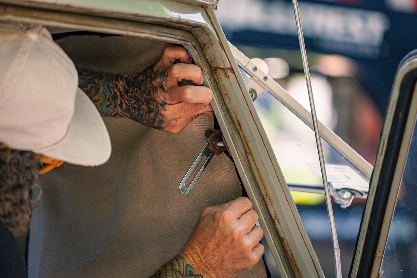 Split Window VW Bus 4-Piece Hemp Magnetic Blackout Front Curtain Set | 1949–1967